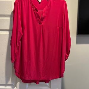 Beautiful, Cato’s, size 18/20W, tabbed 3/4 sleeve, hot pink, popover top!